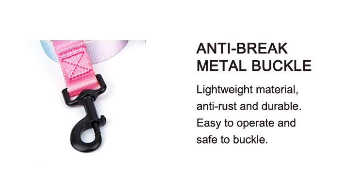 Polyester cute dog leash and collar set Anti Break Metal Buckle Lable With Handle