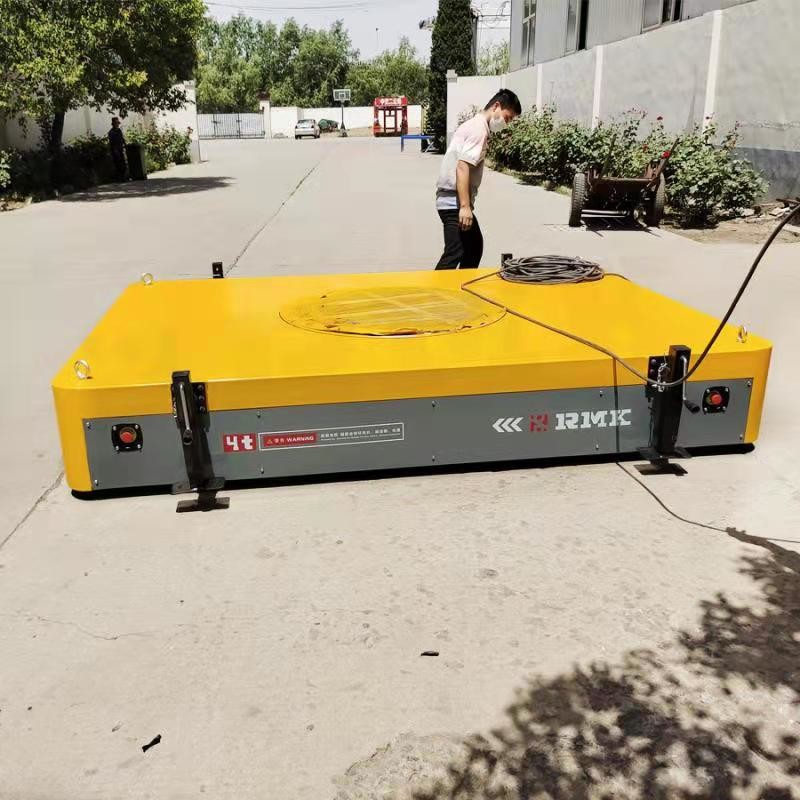 Manual Hydraulic Battery Transfer Cart , 5T Steel Plate Material Transfer Trolley