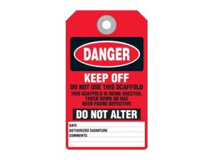 Quality Plastic Safety Tag Polyester Waterproof Durable Lockout Scaffolding Tag wholesale