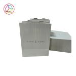 Eco Friendly Silver Foil Logo Handmade Paper Bags With Ribbon