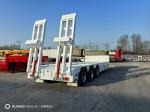 Steel 3 Axles Lowbed Chassis Tractor Trailer Truck Flated Bed 60-80 Tons Semi