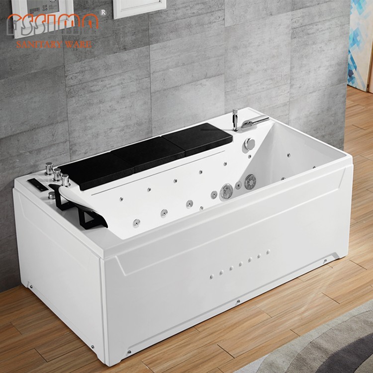Acrylic Air Massage Bathtubs Luxury With Led Light Colorful 1.8m