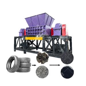Quality Waste Truck Car Tire Tyre Recycle Recycling Machine Plant Line Double Shaft Tire Shredder wholesale