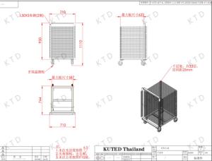 Quality Inner Core Square Stainless Steel Storage Trolley With 4&quot; Silent Casters wholesale