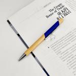 Environmental Multi Color Press Type Bamboo Ball Pen Printing Logo Click