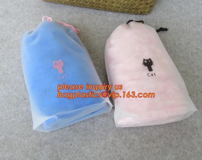 Biodegradable drawstring laundry poly bag with printing,Logo Printed Poly Drawstring Hotel/Travel Laundry Plastic bag