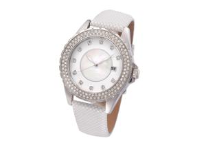Quality Women Quartz Stone Watch , Timepieces White Quartz Watch Stainless Steel Case wholesale