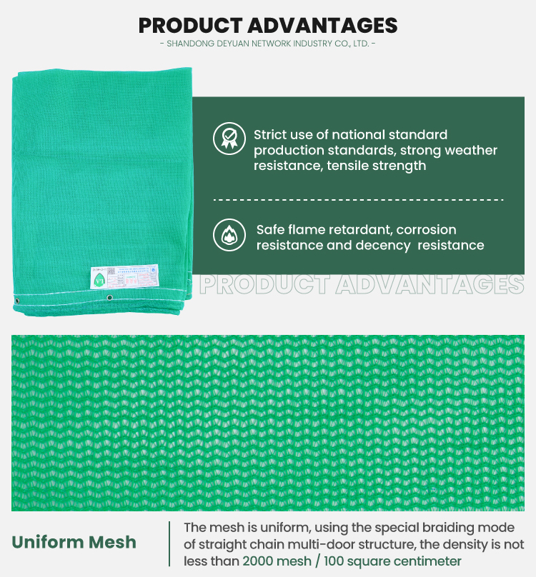 High Rise Construction site scaffolding Mesh Braided Debris Green Safety Net for Buildings