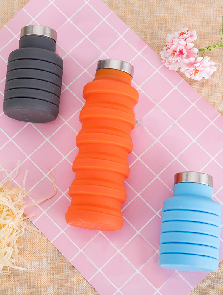 BPA Free Reusable Silicone Folding Water Bottle