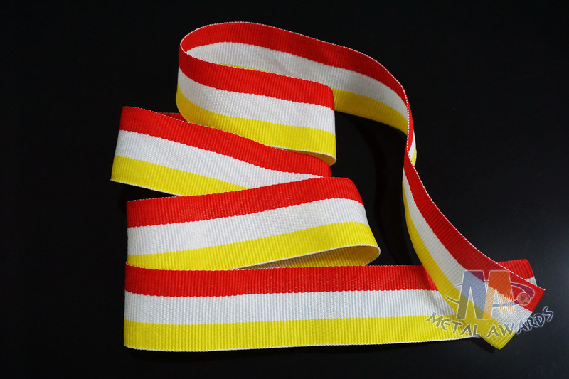 Fashional Design Custom Award Ribbons , Medal Neck Red/White/Yellow Ribbons