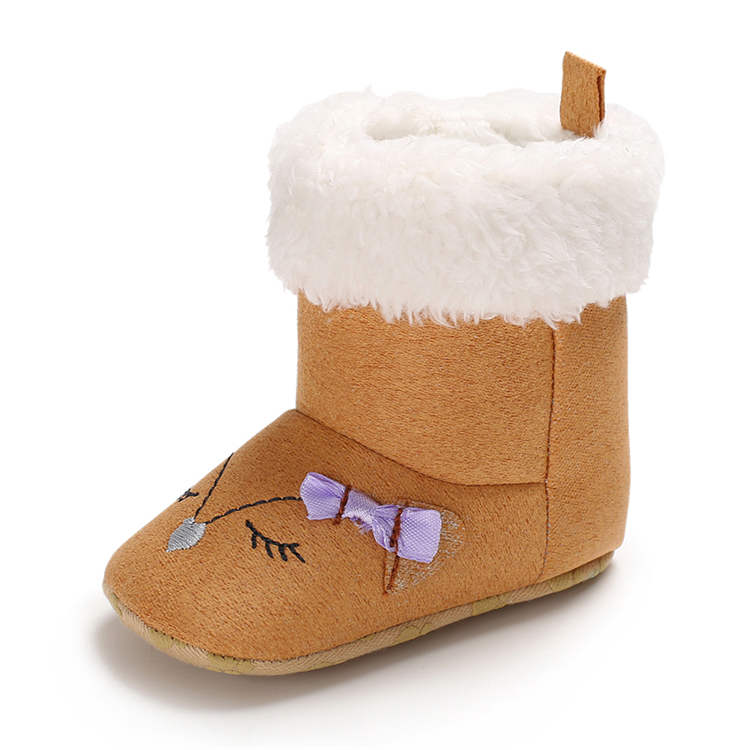 2019 winter Velvet plush 0-2 years boy and girl hook loop baby boots
