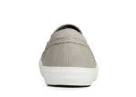 Breathable Mens Slip On Leather Sneakers Massage Mens Grey Casual Shoes