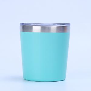 Quality 12oz Simple Modern Reusable Double Wall Stainless Steel Vacuum Insulated Travel Coffee Milk Mug Tumbler With Flip Lid wholesale