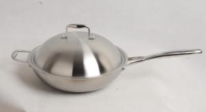 Quality High quality Stainless steel wok, SHONLI-F-01,thickness 2.5mm with cast iron handle wholesale