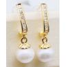 Buy cheap Elegant Earring for Women Gold Color with Big Round Pearl Earring Classic from wholesalers