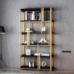 Custom Modern Stainless Steel Hotel Furniture Bookshelf Display Cabinet Gold