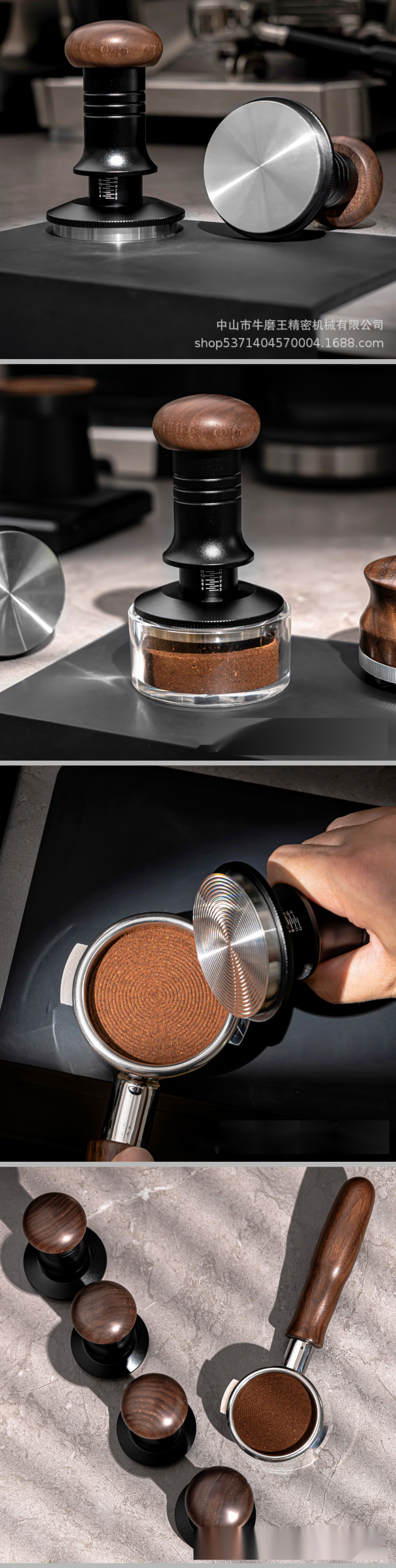 Stainless Steel Ripple Waffle Base Coffee Tamper for Cafe Accessorios' High Standards