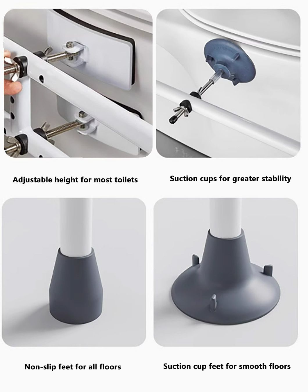 Toilet Grab Bar Stands up Without Drilling Stabilizes Elderly Disabled Non-Slip Grab Bar