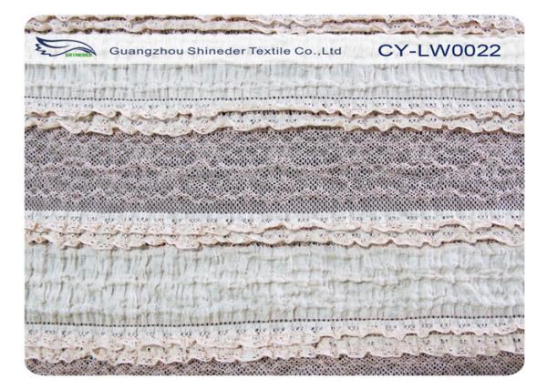 OEM / ODM Water Soluble Stretch Lace Fabric , Cotton Nylon Spandex Fabric CY