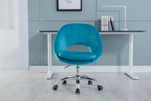 Quality 5 Star Base Teal Bedroom Swivel Chair / 8.2KGS Velvet Spinny Chair wholesale