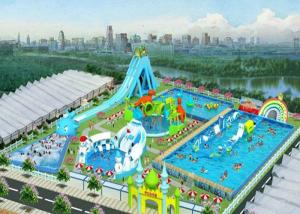 Quality Safety Outdoor Playground Inflatable Water Parks For Adult And Kids / Aqua Park Equipment wholesale