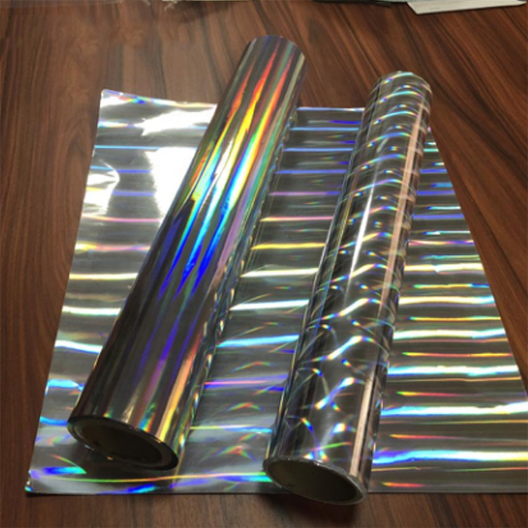Flexo Rainbow Holographic Foil Cold Stamping Silver Holographic Foil For Wet Process