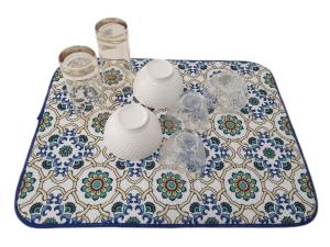 Quality Printing Absorbent 18x24inch Dish Drying Mat Reversible Microfiber Dish Rack Pad wholesale