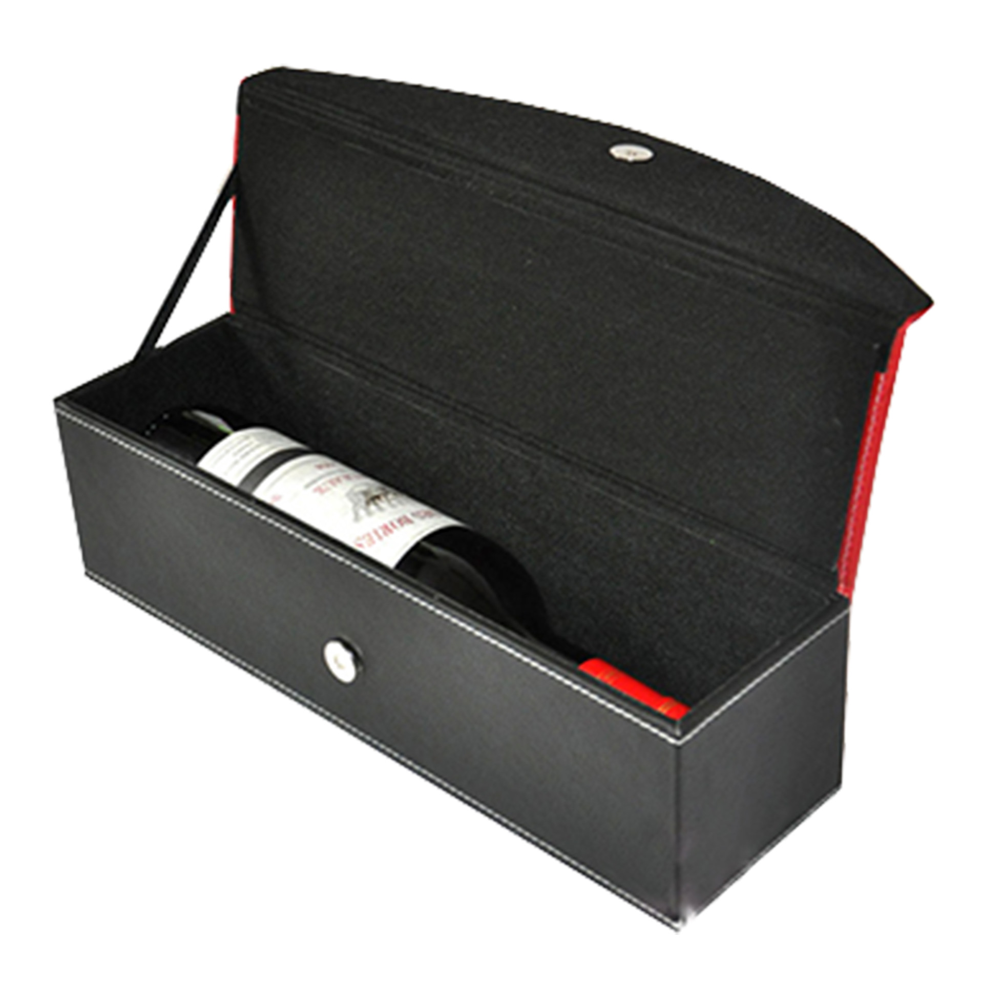 Luxury PU Leather Wine Packaging Box Single Bottle Wine Boxes With Leather String