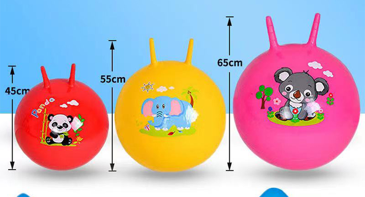 Kids' Bouncy Jumping Ball with Rubber Handle 18''-24'' Diameter and Customized Design