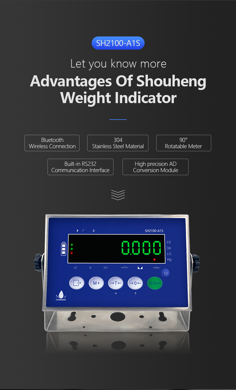 SOHE A1S 304 Stainless Steels Waterproof Scale Weight Indicator with LED Display