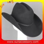 0372 wool felt cowboy hats for mens, black western cowboy hats