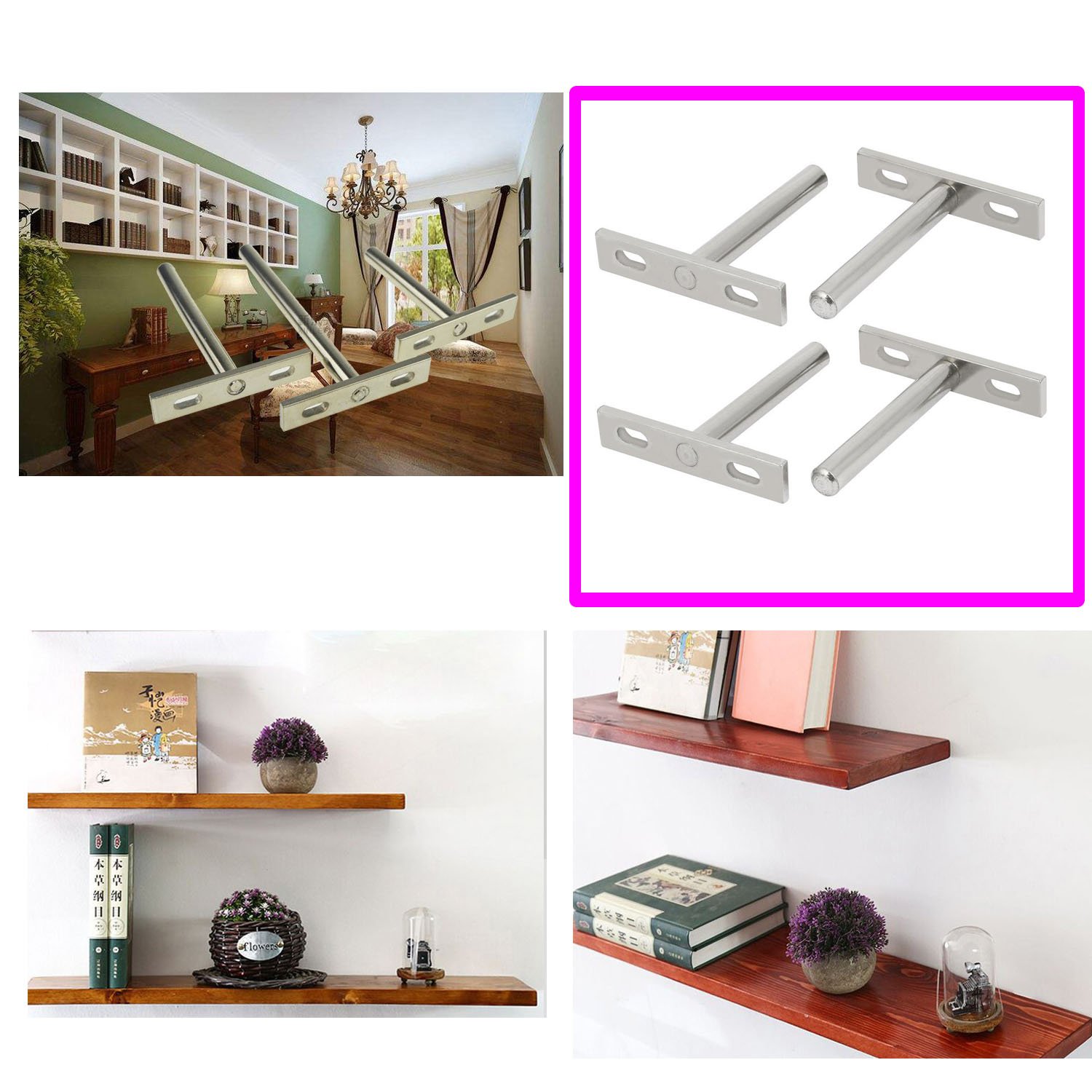 Industrial Metal Hook Iron Shelf Bracket Hung Bracket for 4-6mm Thickness and Durable