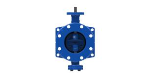 Quality Blue Double Flanged Ductile Iron Double Eccentric Butterfly Valve wholesale