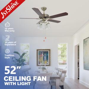 Quality Remote Control 52 Inch Decorative Farmhouse Ceiling Fan With 5 Lights wholesale