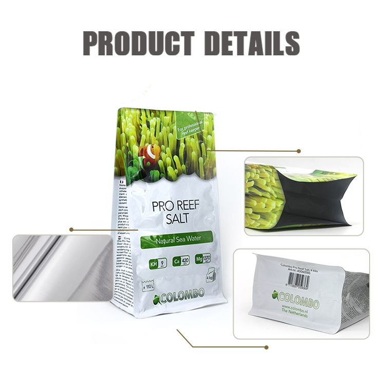 Flat Bottom Organic Fertilizer Packaging Bags Aluminum Foil