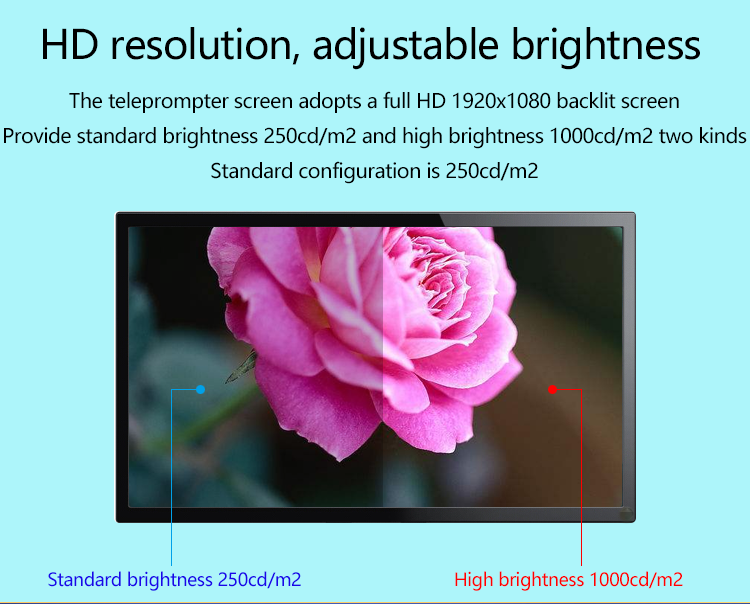 Supported Language 21" Studio Teleprompter for Professional TV Broadcast from TYSTVideo