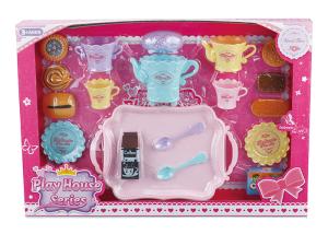 Quality 23 Pcs Plastic Cookies Tea Set Fun Toys For Kids W / Big Plate Spoons Cups wholesale