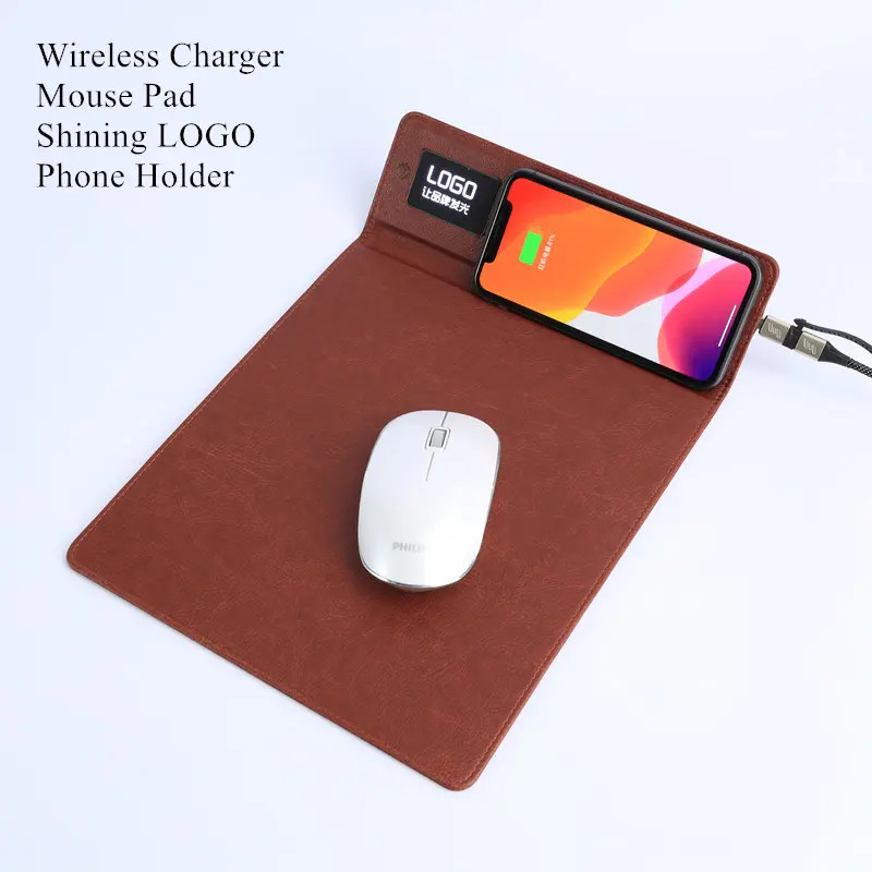 Customized 10W Fast Charging Mouse Pad Multifunctional Office Gift