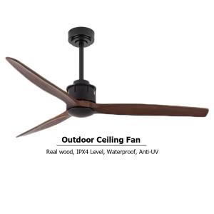 Quality 42 Inch 52 Inch Modern DC Motor Remote Control Solid Wood Blade Led Ceiling Fan wholesale