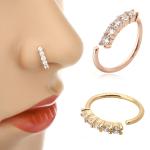 Shellhard Trendy 5 Crystals Nose Ring Vintage Rhinestone Stainless Steel Nose