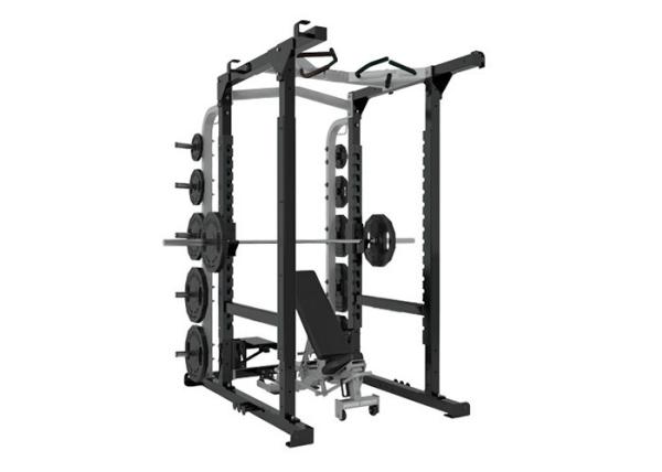 Bodybuilding Commercial Multi Station Gym Equipment , Half Power Squat Rack