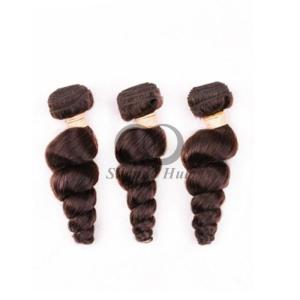 Quality #2 Dark Brown Loose Wave Remy Human Hair Bundles Sew In Weave Bundles Brazilian Bundle Deals wholesale