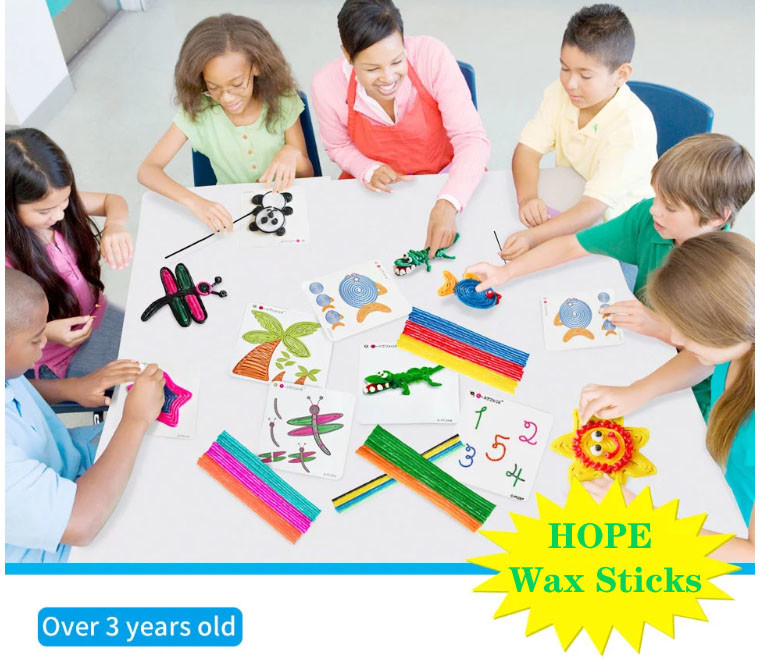 Magic Wax Sticks Wax Wire Wikki Stix Doodle Sticks for Children Kids DIY Hand-Craft Material STEM Innovation OEM