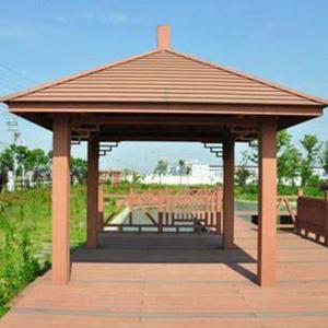 Quality Outdoor Brown WPC Gazebo UV Resistant WPC Pavilion Assembly wholesale