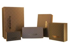 Quality Promotional Recycle Packaging Foiled logo Matte Square Lines Gift Paper Box For Men's Collection wholesale