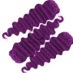Purple Loose Deep Wave Remy Human Hair Bundles Sew In Weave Bundles Brazilian