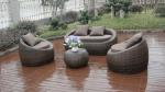 4pcs poly rattan pool furntiure