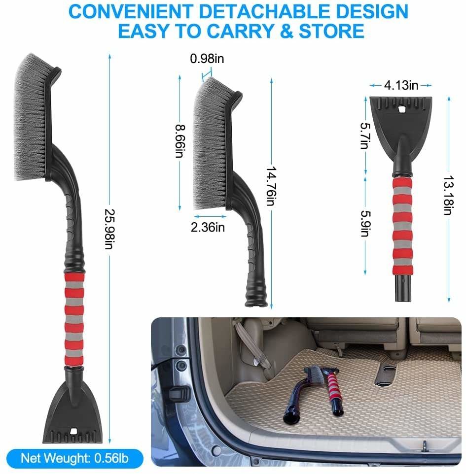 Detachable Extendable Snow Brush Car Windshield Ice Scraper Kit