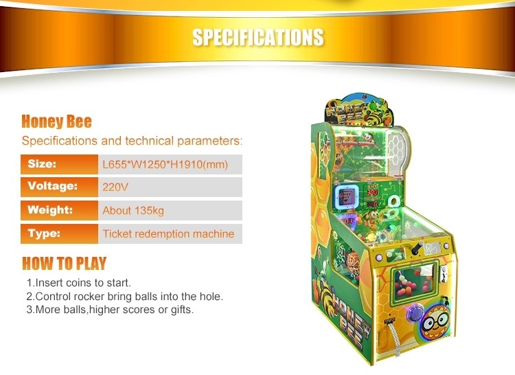 Honey Bee Ticket Redemption Arcade Machines With 12 Months Warranty
