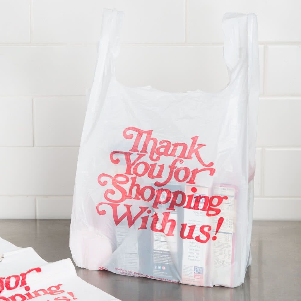 White Color Small T Shirt Bags , Plastic T Shirt Grocery Bags 10 - 25MIC Thickness